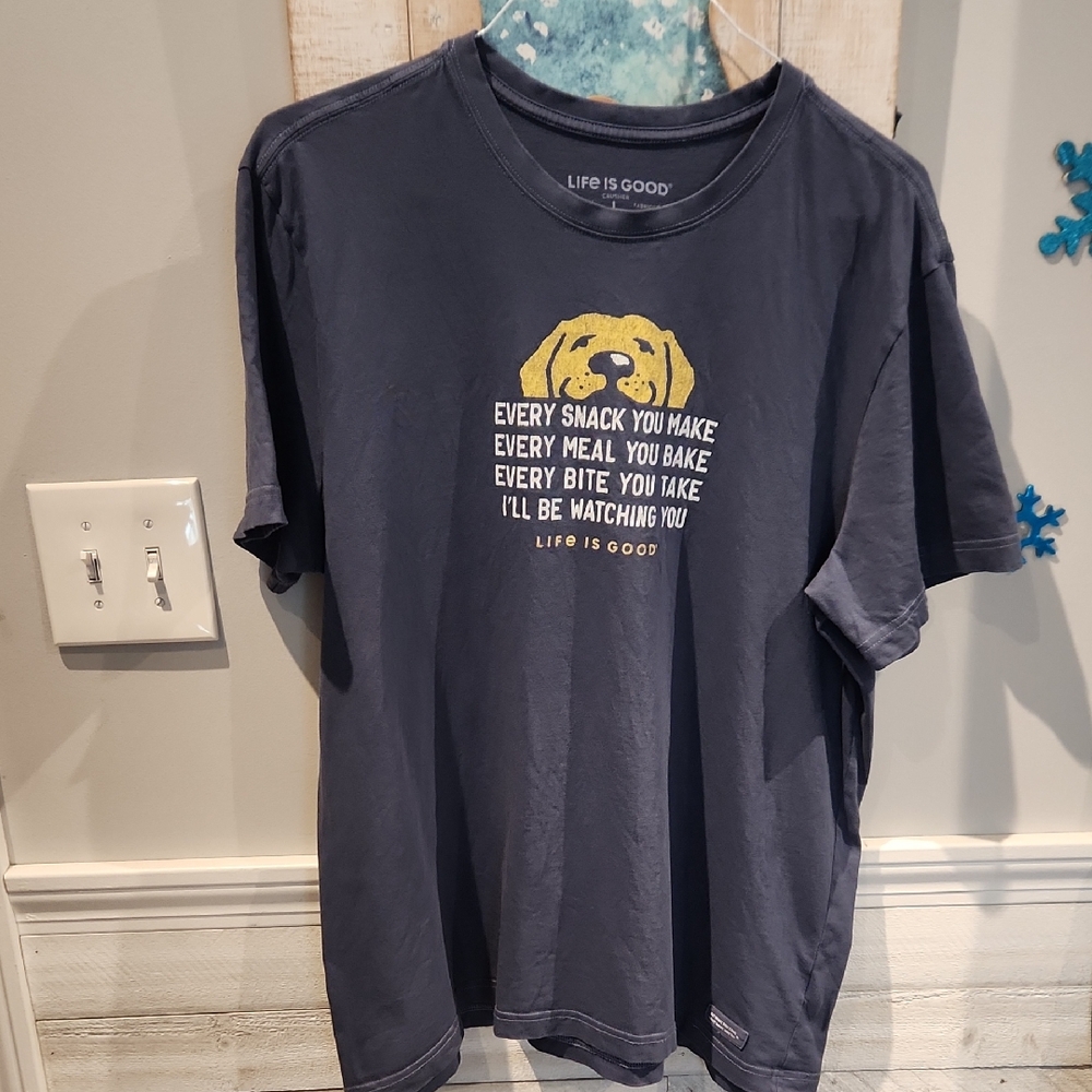 EUC Life Is Good Crusher Every Snack You Make, Etc. Men's Sz L T-shirt